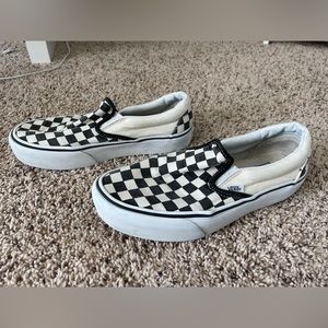 Black and white checkered platform Vans size 8 women’s.